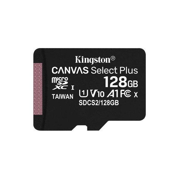 KINGSTON Memóriakártya MicroSDXC 128GB Canvas Select Plus 100R A1 C10 Adapter
nélkül