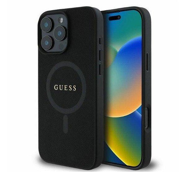 Guess Saffiano Classic Logo Apple iPhone 16 Pro hátlap tok, fekete/barna
GUHMP16LPSAHMCK