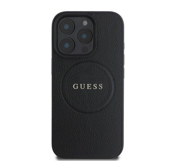 Guess Grained Gold Ring MagSafe Apple iPhone 16 Pro hátlap tok, fekete/barna
GUHMP16LPGHSMMK