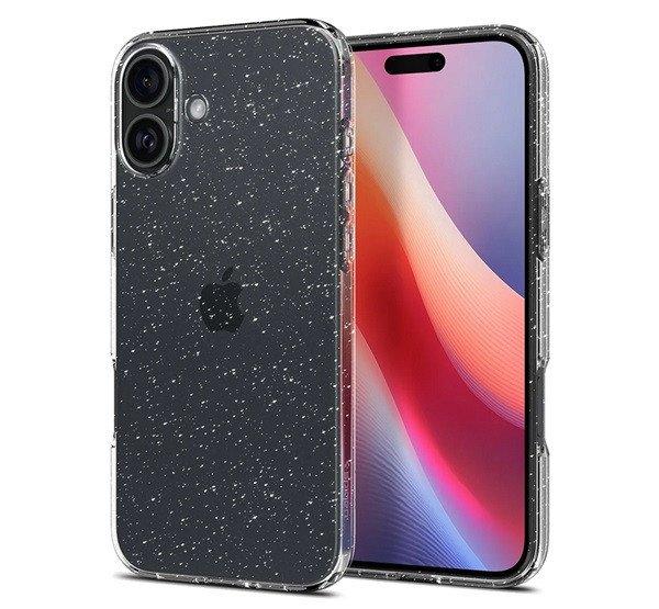 SPIGEN LIQUID CRYSTAL GLITTER szilikon telefonvédő (ütésállóság,
légpárnás sarok, csillámporos) ÁTLÁTSZÓ Apple iPhone 16 Plus