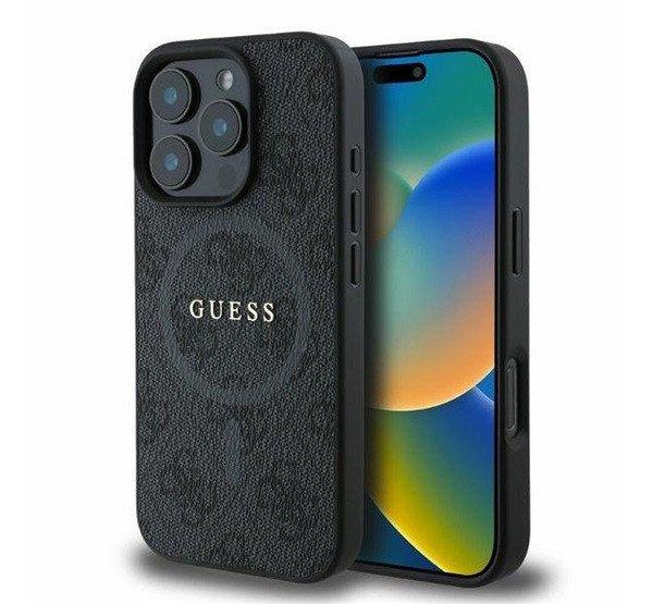 Guess 4G Ring Classic Logo Apple iPhone 16 Pro hátlap tok, fekete/barna
GUHMP16LG4GFRK