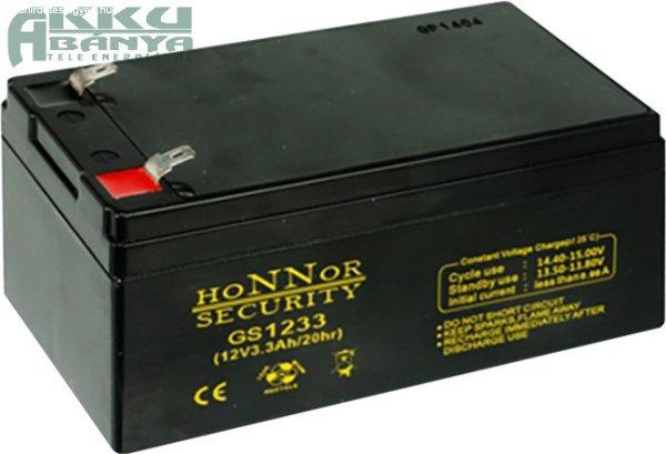 HONNOR 12V 3,3Ah akkumulátor GS1233