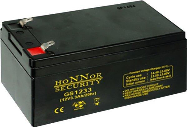 Honnor GS1233 12V 3.3Ah zselés ólom akkumulátor gondozásmentes