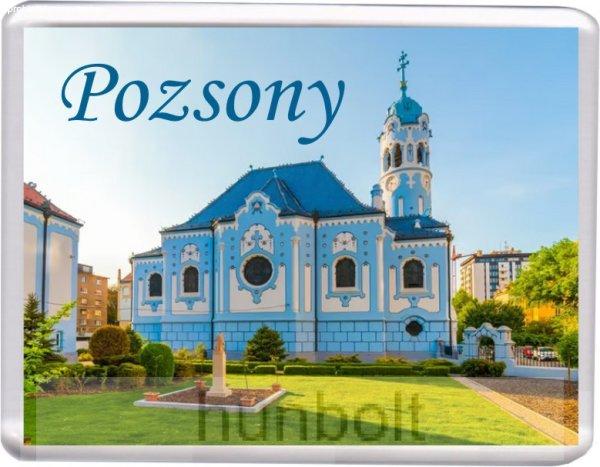 Pozsony Kék templom hűtőmágnes (műanyag keretes)