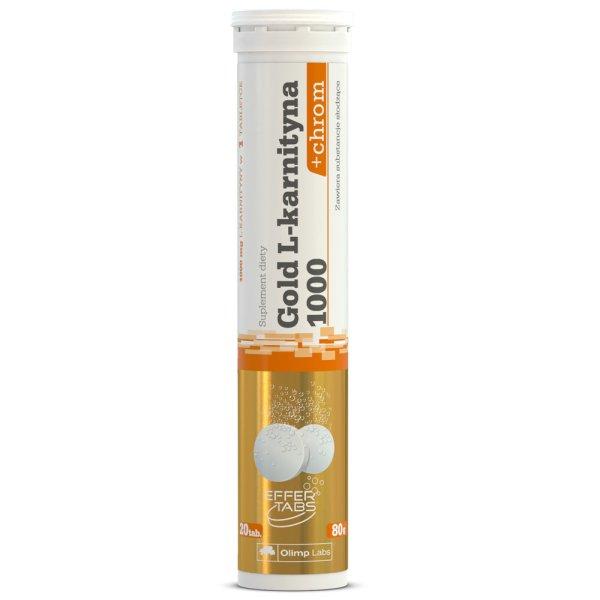 OLIMP SPORT Gold L-Carnitine 1000+chromium Pezsgő tabl. Orange 20 tab