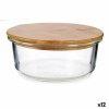 Kerek ebddoboz fedllel Vivalto LHB-HR-620F Bambusz 15 x 6,