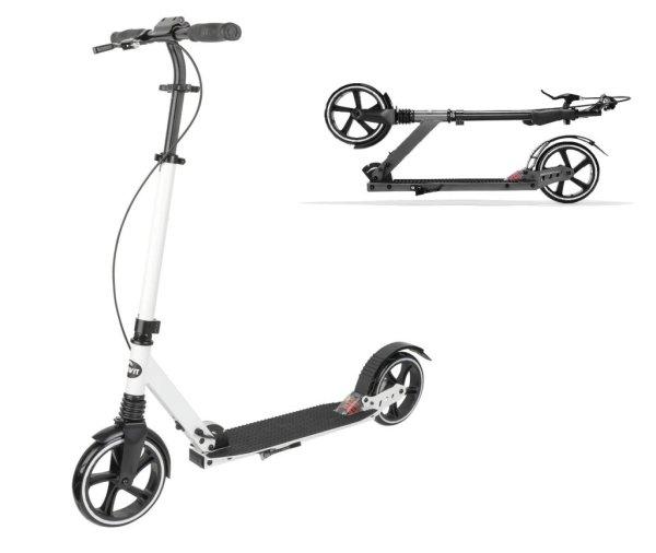 Crivit ALU 499171 nagy kerekű, összecsukható alumínium roller 20 cm
kerekkkel, kézifékkel, és letámasztóval, 100 kg teherbírással