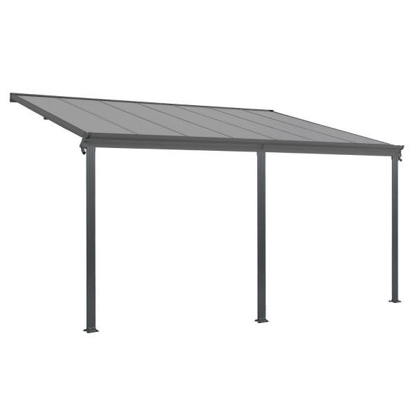 Pergola Borneo 4,9x3m, sötétszürke duplafalú szerkezettel