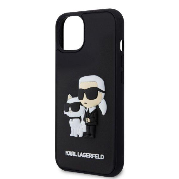 Karl Lagerfeld 3D Rubber Karl and Choupette Apple iPhone 13 (6.1) hátlapvédő
tok fekete (KLHCP13M3DRKCNK)