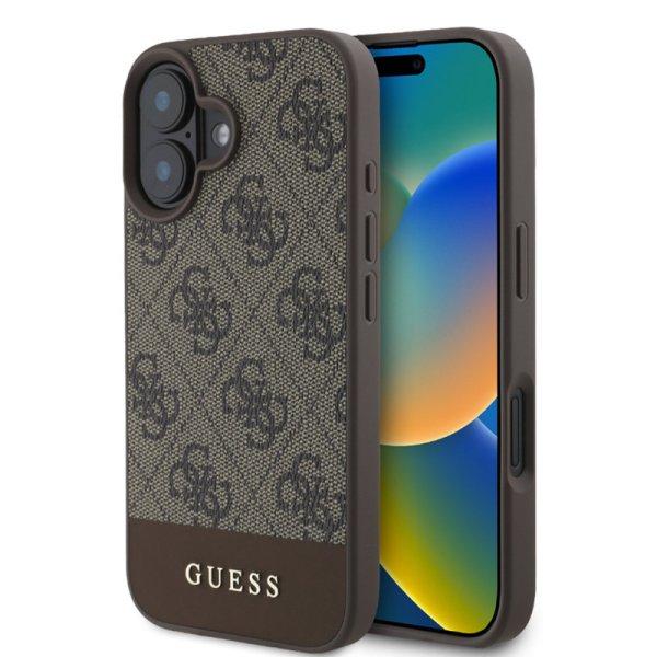 Guess PU 4G Stripe Apple iPhone 16 (6.1) hátlapvédő tok barna
(GUHCP16SG4GLBR)