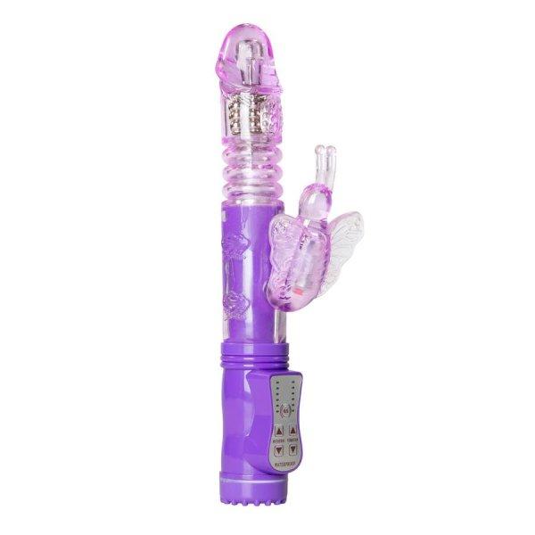 Easytoys Butterfly - forgó-lökő vibrátor (lila)