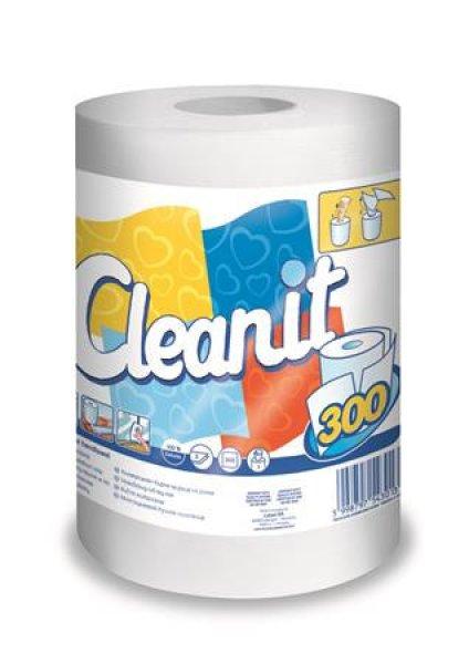 Törlőkendő, tekercses, univerzális, 2 rétegű, LUCART "CLEANIT
300", fehér