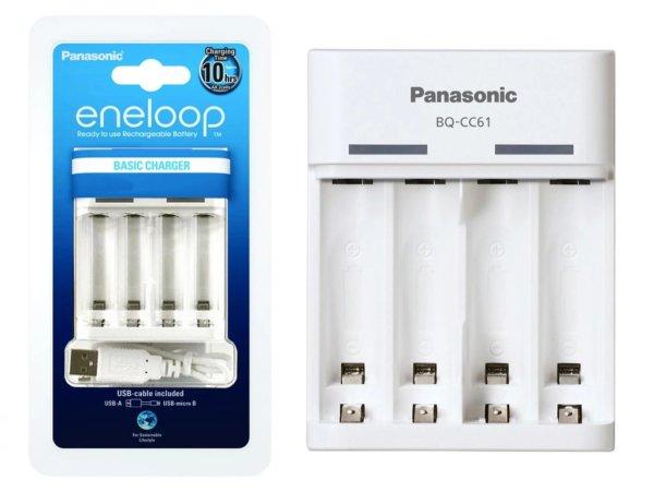 Panasonic Eneloop akkutöltő 2-4db AA-AAA akku töltésére USB BQCC61USB