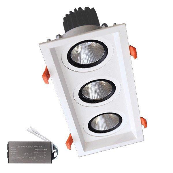 TRIPLELED SPOT LIGHT 3X15W 230V 3000K WH+EMERGENCY KIT 92DL81F4530/WHE