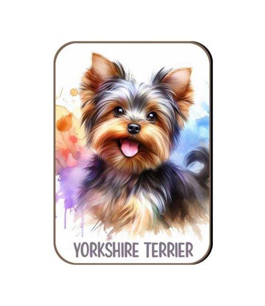 Kutyás fa hűtőmágnes, Yorkshire Terrier