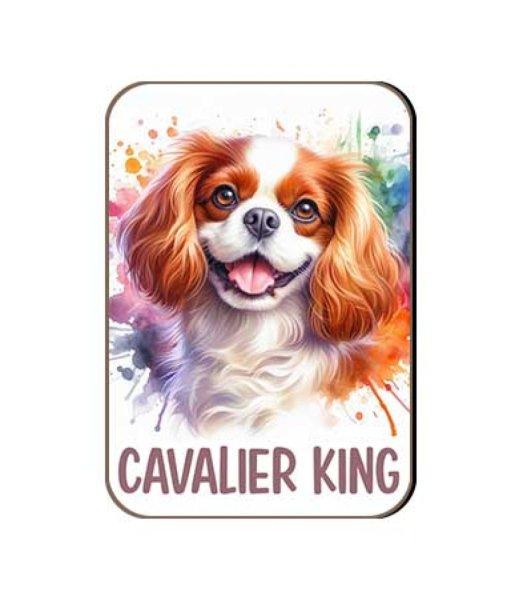 Kutyás fa hűtőmágnes, Cavalier King Spaniel