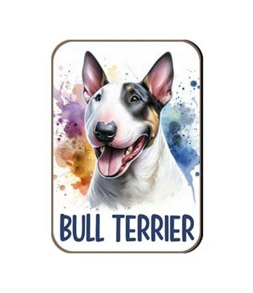 Kutyás fa hűtőmágnes, Bullterrier