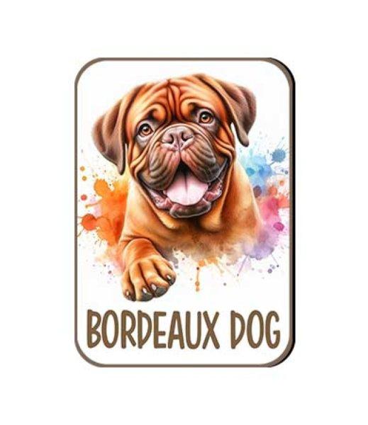 Kutyás fa hűtőmágnes, Bordeaux Dog