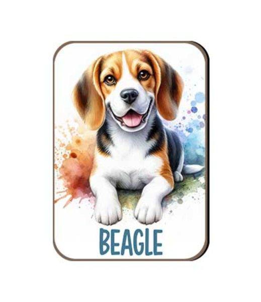 Kutyás fa hűtőmágnes, Beagle