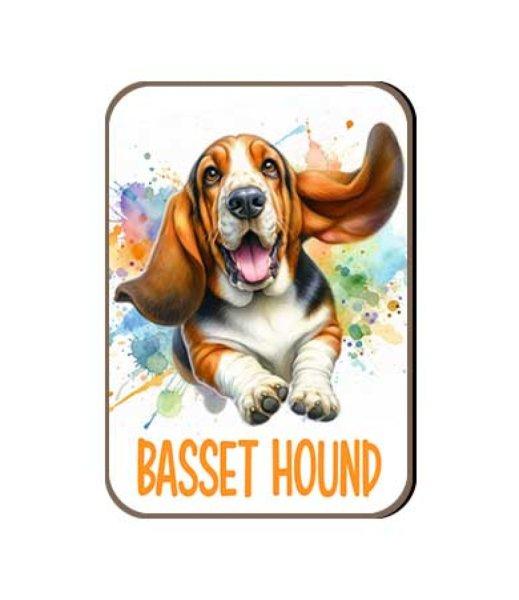 Kutyás fa hűtőmágnes, Basset Hound