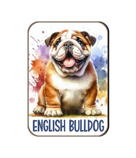 Kutyás fa hűtőmágnes, Angol Bulldog