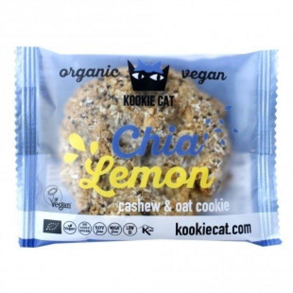 Kookie Cat bio vegán gluténmentes chia és citrom kesudiós zabkeksz 50 g