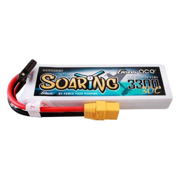 Gens ace G-Tech Soaring 3300mAh 11.1V 30C 3S1P Lipo Akkumulátor Pack val XT90
plug