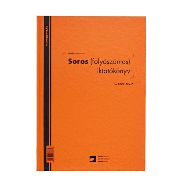 Soros iktatókönyv keményfedeles (folyószámos) A4, álló 100lap,
C.5230-152/A