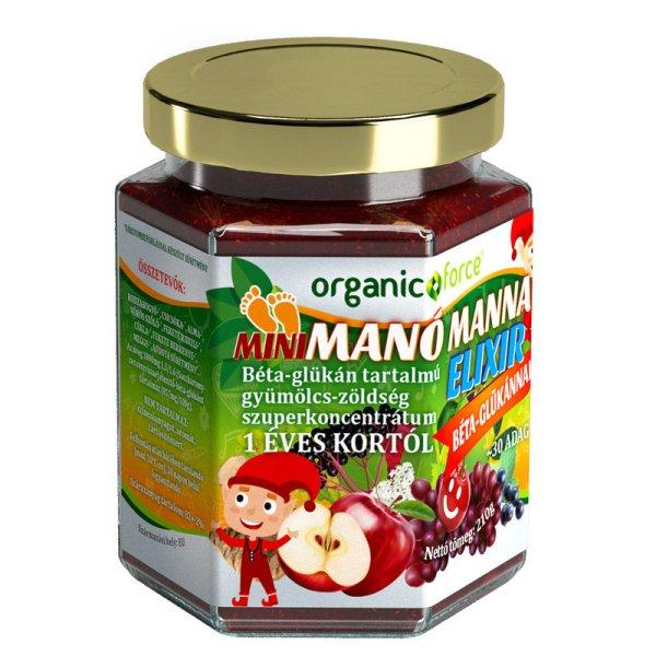 Organic force mini manó manna elixír béta-glükán tartalmú
gyümölcs-zöldség koncentrátum gyerekeknek 1 éves kortól 210 g