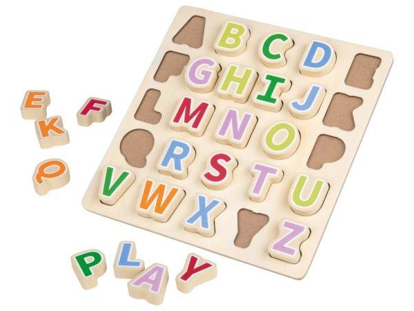 PlayTive készségfejlesztő fa ABC Puzzle, ABC betű kirakó játék tartós
fából, színes, nagy méretű betűkkel (451732)