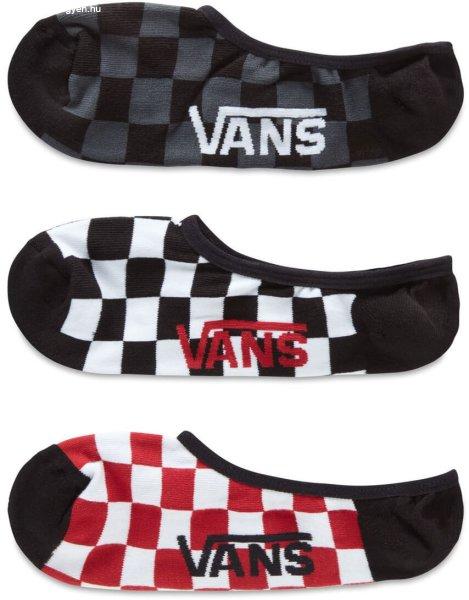 VANS 3 PACK - bokazokni szett CLASSIC SUPER NO SHOW RED-WHITE CHECK 42,5-47