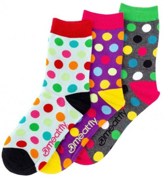 Meatfly 3 PACK - zokni Light Regular Dots socks S19 Multipack 39-42