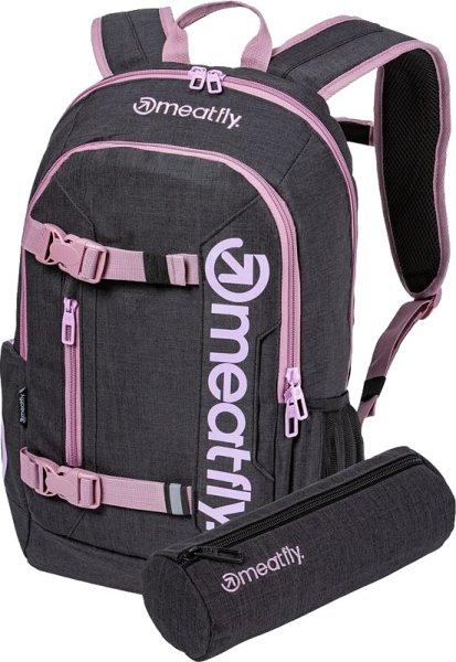 Meatfly Hátizsák Basejumper Pink / Charcoal Heather