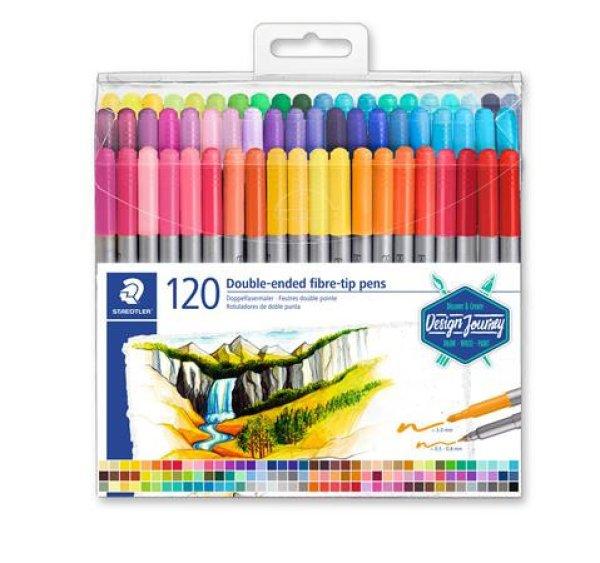 Rostirón készlet, 0,8/3,0 mm, kétvégű, STAEDTLER® "3200", 120
különböző szín