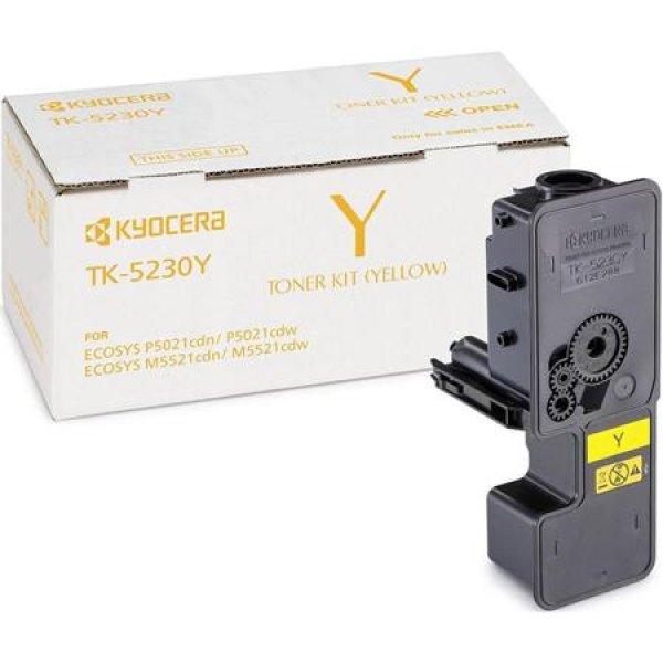 TK5230 Lézertoner M5521CDN, 5521CDW, P5021CDN, 5021CDW nyomtatókhoz, KYOCERA,
sárga, 2,2k