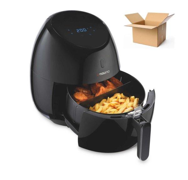 BONTOTT, kipróbált Ambiano Medion XXL 2000W 5L digitális Air Fryer,
légkeveréses olajmentes sütő, Airfryer olajsütő, fritőz, fekete
(elállási joggal visszavett)