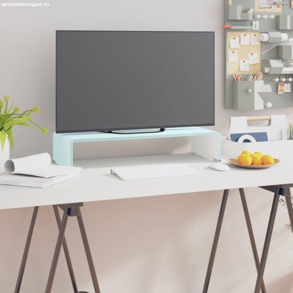 zöld üveg TV állvány/monitor magasító 60 x 25 x 11 cm