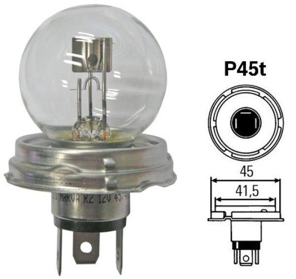 R2 izzó 12V 45/40W tányéros