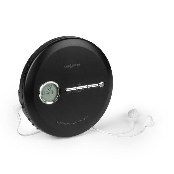 OneConcept CDC 100MP3 discman, hordozható CD-lejászó, LCD ASP, basszus
erősítő, 2x1,5V; fekete