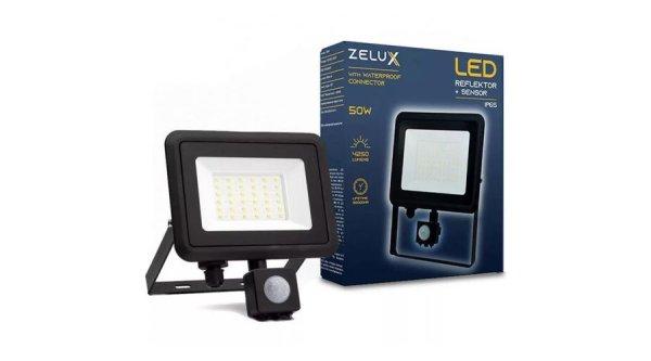 Zelux Led Reflektor 50W IP65 NW 4000K Mozgásérzékelős PIR