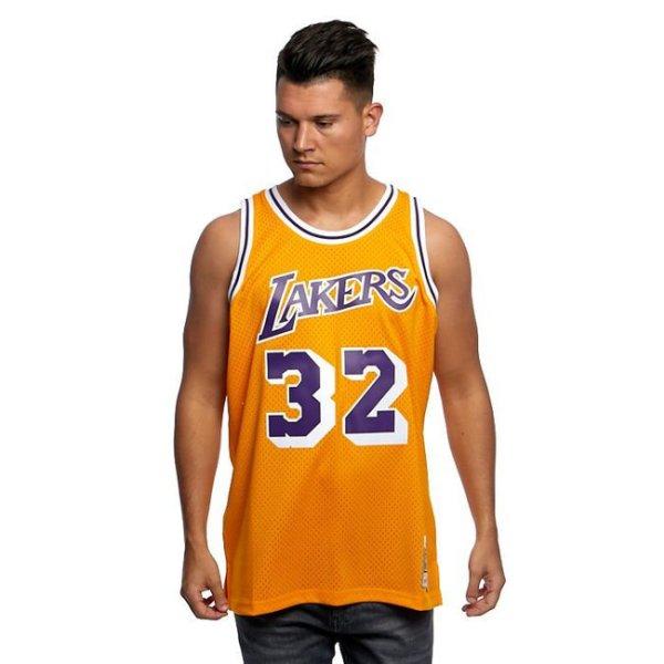 Mitchell & Ness Los Angeles Lakers #32 Magic Johnson yellow Swingman Jersey