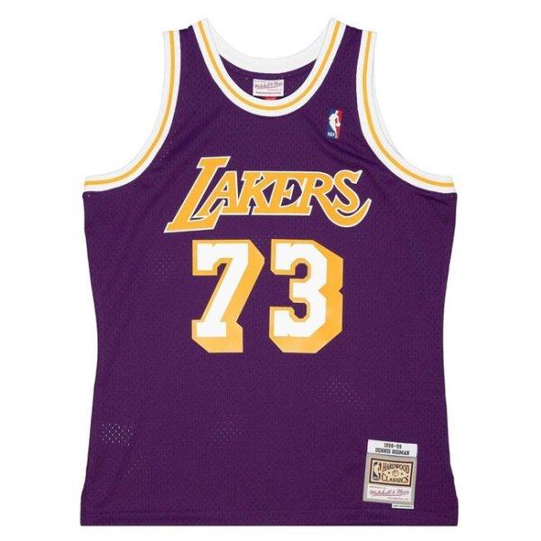 Mitchell & Ness Los Angeles Lakers #73 Dennis Rodman Swingman Jersey purple