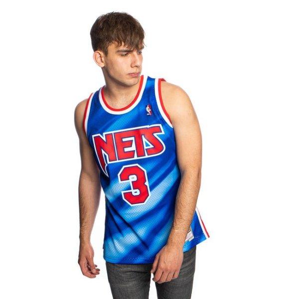 Mitchell & Ness New Jersey Nets #3 Drazen Petrovic pattern/royal Swingman Jersey