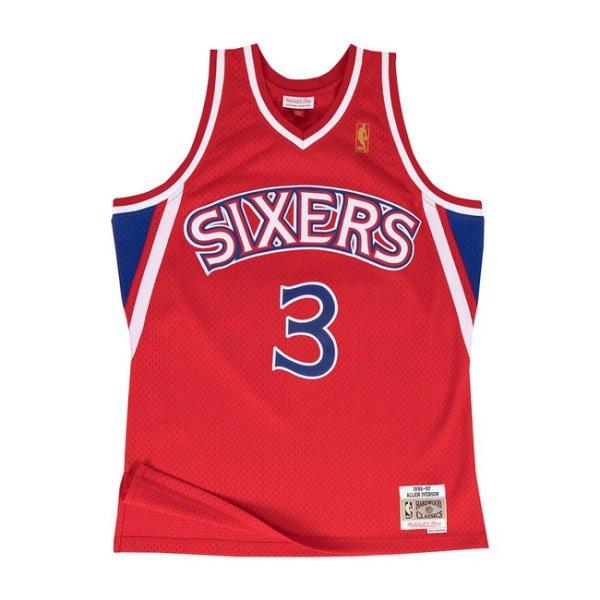 Mitchell & Ness Philadelphia 76ers #3 Allen Iverson red Swingman Jersey (18199)