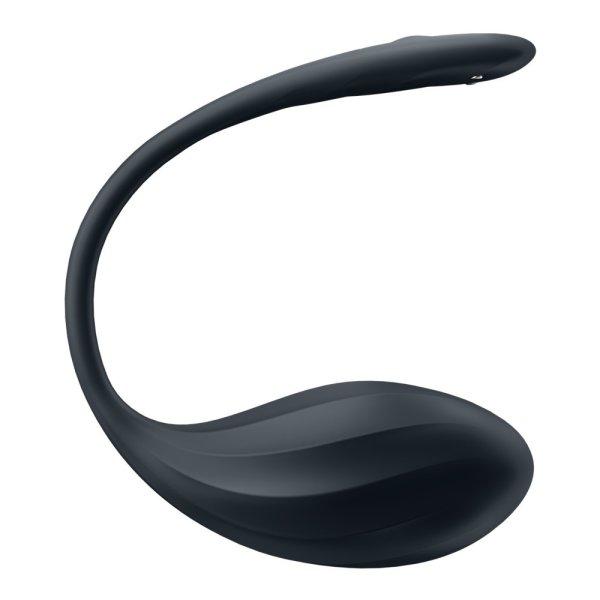 Satisfyer Ribbed Petal Black- rádiós vibrációs tojás 