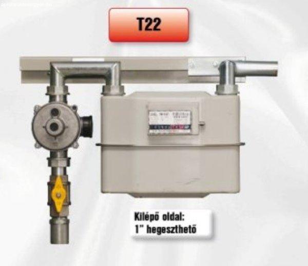 PEROGAZ T22R28 fali szabályozó-mérőállomás, kilépő oldal réz 28