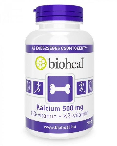 Bioheal Kalcium 500 mg + D3-vitamin + K2-vitamin (70 db)