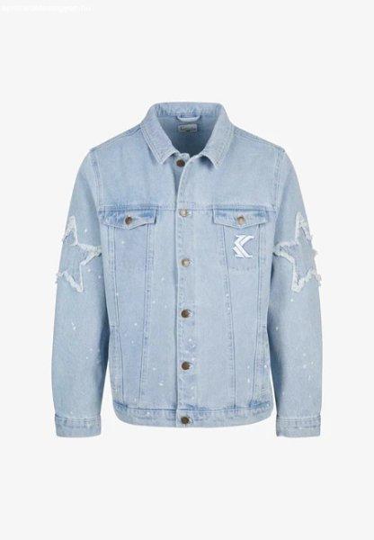 Karl Kani OG Paintsplatter Denim Trucker Jacket bleached blue/white