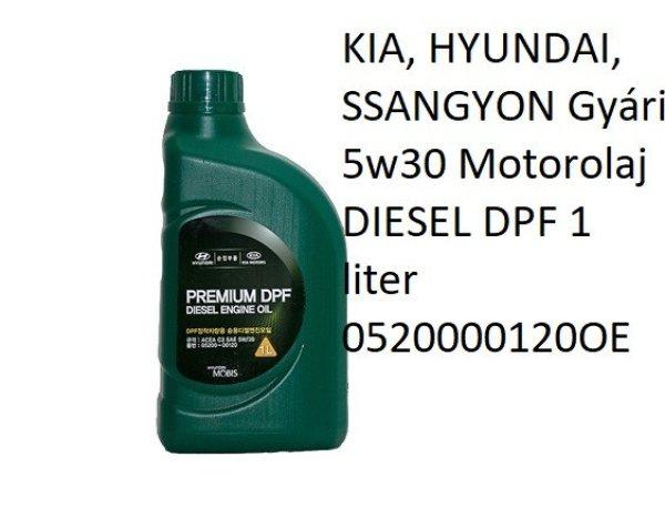 KIA, HYUNDAI, SSANGYON Gyári 5w30 Motorolaj DIESEL DPF 1 liter 0520000120OE 