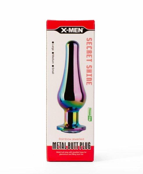  X-MEN Secret Shine Metal Butt Plug Rainbow S 